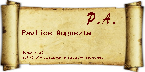 Pavlics Auguszta névjegykártya